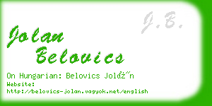 jolan belovics business card
